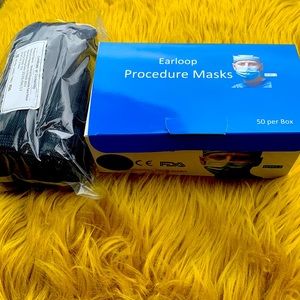 50 pieces black mask comes with box